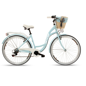 Vélo hybride urbain pour femme, taille 28, à une vitesse, avec panier, en aluminium, style vintage, Beach Cruiser, YM-CB-001 - Product Image 3