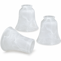Abat-jour de remplacement en verre cloche, motif marbré givré, ouverture supérieure de 45 mm pour lustre, lampe de coiffeuse, applique murale, ventilateur de plafond