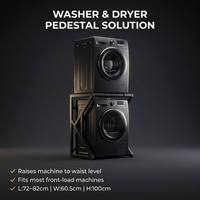 Étagère de rangement multi-niveaux moderne en métal sur pied, pratique pour le rangement de la vaisselle et support pour machine à laver