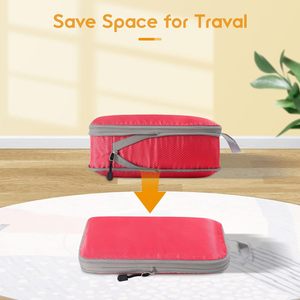 Organiseur de voyage compressible en polyester unisexe personnalisé en 3 pièces, cubes de rangement pour vêtements avec fermeture éclair - Product Image 3