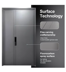 Puerta Interior de Aluminio Elegante Zekin, con Detalle de Cinta, Aislamiento Térmico, Marco Ancho de Alta Seguridad para Hotel o Villa - Product Image 4
