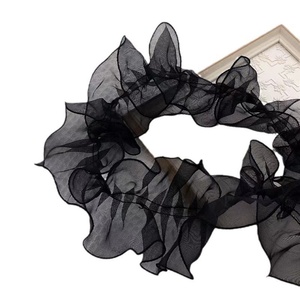 En gros, Fleur en organza froncée perlée de 11 cm, style ballet, en maille ondulée, nouveau matériau, accessoires vestimentaires, motif animalier - Product Image 5