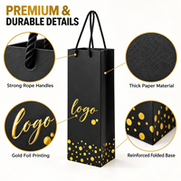 Sacs en papier pour bouteilles de vin en gros, directement de l'usine, avec logo personnalisé et impression dorée pour les distributeurs et les commandes en gros