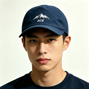 Unisex <b>Navy</b> Quick Dry Running Cap ACE Mountain Sublimation Printed Lightweight Perforated Canvas 5 Panel Sport <b>Hat</b> Outdoor Cap - Product Image 1