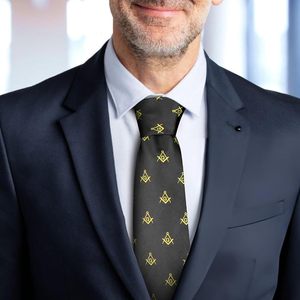 Cravate en soie 100% unie pour homme, personnalisable avec logo et forme, à vendre, athlétique, impression personnalisée internationale, maçonnique, de luxe - Product Image 6