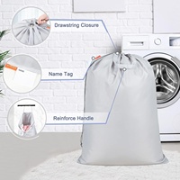 Sac à linge imperméable avec poignées et cordon de serrage, sac à linge sale lavable pour les voyages