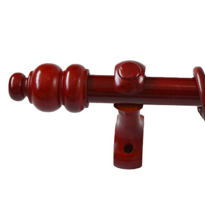 Supports décoratifs rouges en bois pour <span class=keywords><strong>tringles</strong></span> à rideaux de 28 mm – Fixations pour barres à rideaux - Product Image 1