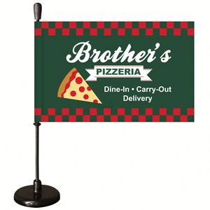 Bandera de Coche Promocional con Diseño Personalizado y su Logotipo, Fabricada en Fábrica, Entrega Rápida, Base Magnética para Asta de Bandera de Coche - Product Image 4