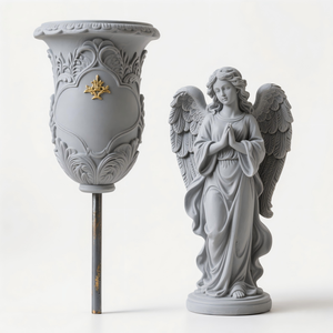 Décorations de tombes pour <span class=keywords><strong>cimetière</strong></span>, vases de <span class=keywords><strong>cimetière</strong></span> personnalisés avec pics pour décorations de jardin, cadeaux commémoratifs de jardin imperméables - Product Image 3