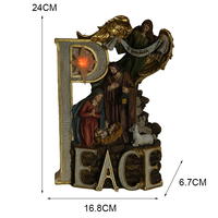 Paix Nativité Résine Figurine De Noël avec Sainte Famille 9 1/4 Pouces-Saint Joseph, Vierge Marie et L'enfant Jésus Christ