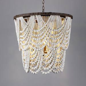 Lustre moderne en <span class=keywords><strong>bois</strong></span> de style américain avec <span class=keywords><strong>perles</strong></span> décoratives, grand lustre vintage en <span class=keywords><strong>bois</strong></span> pour loft - Product Image 2