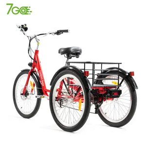 7 Speed 18.2Ah Trike Removable Lithium Battery 750W Three Wheels Bicycle Fat Tire Adult 3 Wheel Electric Tricycles Cargo Bike