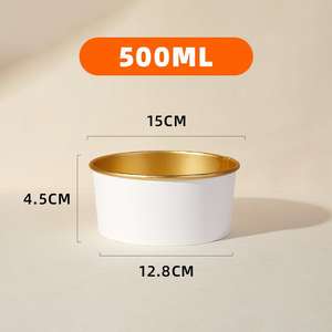 Bols en papier kraft biodégradable de qualité alimentaire rectangulaires en aluminium pour salades et soupes, impression personnalisée - Product Image 4