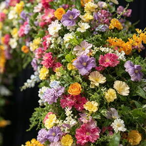 ซุ้มดอกไม้ผ้าไหมสีรุ้งธรรมชาติ สำหรับงานแต่งงาน งานเลี้ยงฉลองกลับไปโรงเรียน ฉากถ่ายรูปสีเข้ม - Product Image 3