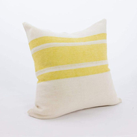 Housse de coussin personnalisée à volants en lin à rayures pour la décoration de la maison housses de coussin à bas quantité minimale de commande commande sur mesure