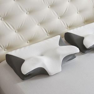 Butterfly <b>Shaped</b> Memory Foam Neck <b>Pillow</b> for Side and Supine Lying Streamlined Design Relaxed Shoulders Soft Sturdy Support - Product Image 2