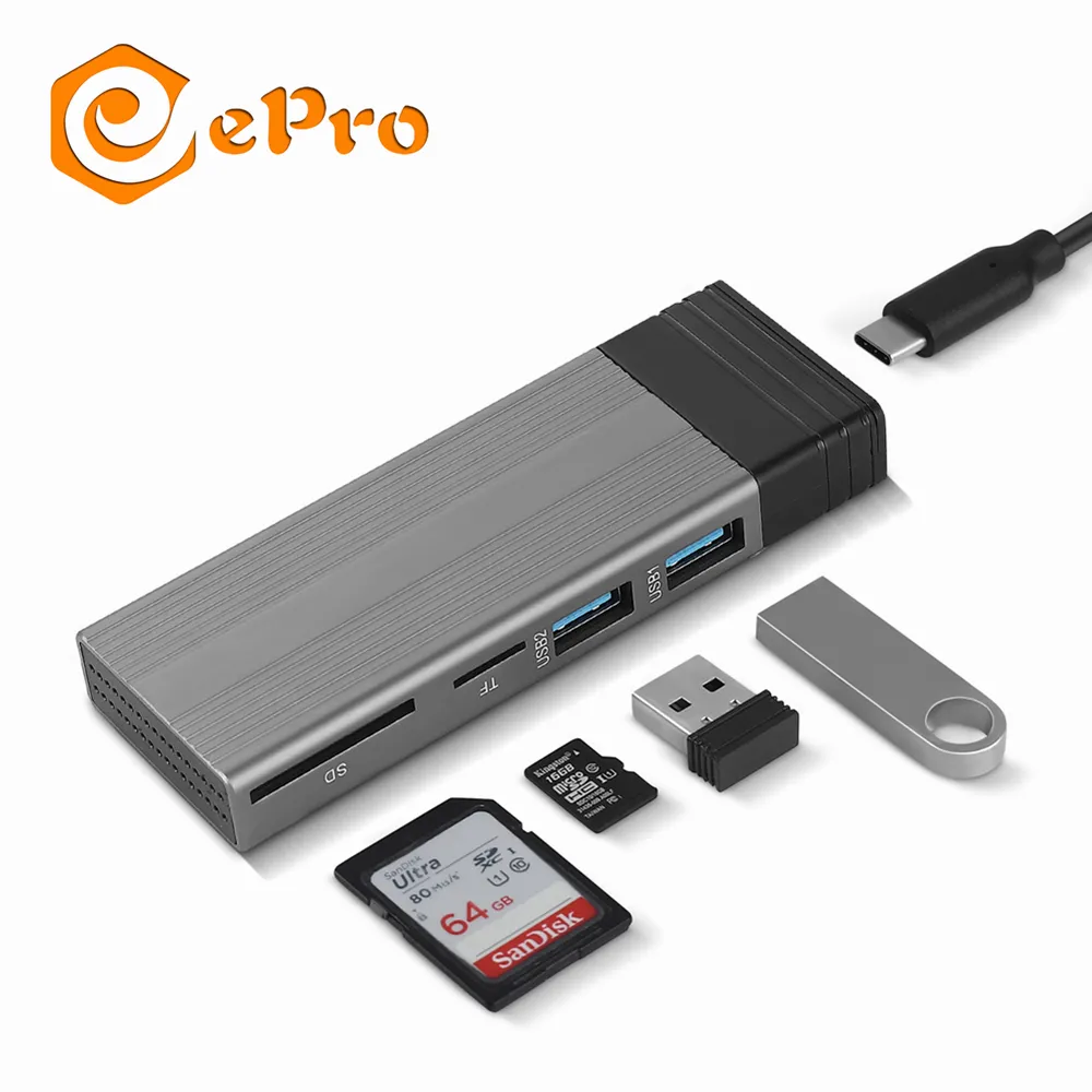새로운 M.2 NVME SSD 인클로저 5 in 1 USB-C 허브 외부 어댑터 Type-C USB3.0 도킹 스테이션 M.2 SATA SSD SD TF 카드 컴퓨터