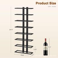 Porte-bouteilles mural en métal pour 8 bouteilles, noir, style industriel, support vertical pour bouteilles de vin, rangement moderne pour la maison, la cuisine ou le bar
