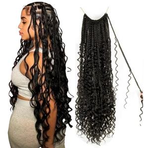 Cabello Trenzado Pre-enlazado de 24 Pulgadas para Crochet, Estilo Gitano, para Nu Locs, Ondas, Rizado, al por Mayor - Product Image 1