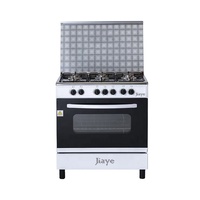 Cuisinière à gaz commerciale autonome 80 cm à 5 brûleurs avec four, multifonctionnelle pour cuisine d'hôtel