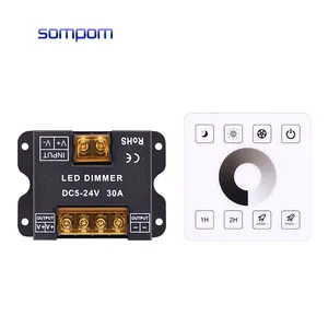 LED Single Color Dimming Controller 5V 150W-24V 720W Power with Square RF Full Touch Remote Control Panel Suitable