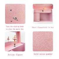 Boîte à musique scintillante avec ballerine dansante, boîte à bijoux, mécanisme de boîte à musique dorée, vente en gros pour cadeaux