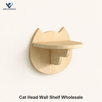 Étagère murale en forme de tête de chat, plateforme de saut en bois pour chats d'intérieur, mobilier mural d'escalade pour chats, gain de place