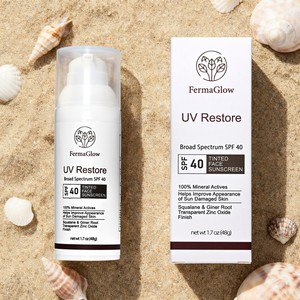 Crème <span class=keywords><strong>solaire</strong></span> <span class=keywords><strong>teintée</strong></span> au zinc minéral fermenté SPF 40 à large spectre PA+++ UVA UVB Protection <span class=keywords><strong>solaire</strong></span> UV - Product Image 5