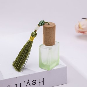Round <b>10ml</b> Clear Roller for <b>Bottle</b> 15ml Black Amber Matte Glass Frost Surface Perfume Deodorant Roll on Bamboo Wood Lids - Product Image 2