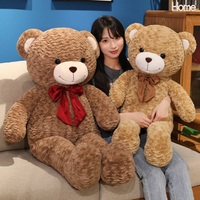 Teddybär-Plüschtier in Verschiedenen Größen mit Lockigem Fell und Fliege, Gefüllter Bär für Sofa- und Schlafzimmerdekoration, Kindergeburtstags- und Valentinstagsgeschenk