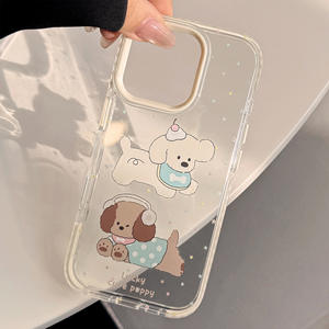 <span class=keywords><strong>Cover</strong></span> per Cellulare Stile Coreano con Cucciolo Cartoon, Custodia Antiurto in TPU con Impugnatura per <span class=keywords><strong>iPhone</strong></span> 16 15 14 <span class=keywords><strong>11</strong></span> Pro Max - Product Image 1