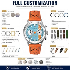 Montre de plongée pour homme, chronographe sport racing master, mouvement à quartz VK64, tachymètre en acier inoxydable 39 mm, affichage analogique, fournisseur - Product Image 2