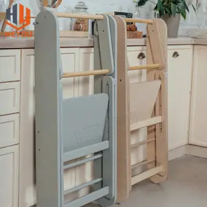 Gấp Bé Montessori Tháp Trợ Giúp Tháp Học Bằng Gỗ Tháp Nhà Bếp Bước Phân - Product Image 6