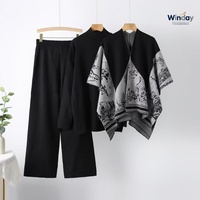 Pull tricoté à la machine avec logo frontal WINDAY, ensemble de pulls longueur standard en promotion