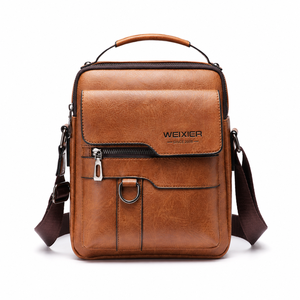 Bolso Bandolera de Piel Sintética Impermeable para Hombre, Estilo Vintage, Casual, para Negocios, con Logotipo Personalizado, OEM, ODM, Venta al Por Mayor - Product Image 1