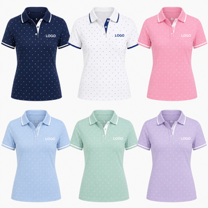 Camiseta de Polo de Golf Personalizada para Mujer, Camisetas de Polo de Alto Rendimiento para Dama, Blancas, de Manga Corta, Secado Rápido, Transpirables, Elásticas, OEM, ODM, Privadas - Product Image 2