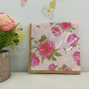 DAMAI Spring Tea Party Decor Supplies Flower Theme Party Pink Peony Wave Edge Paper Plates <b>Disposable</b> Set Cups Napkins Sets - Product Image 5