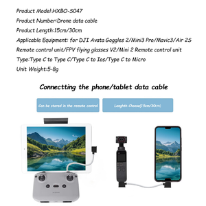 โดรนควบคุมระยะไกลไปยังแท็บเล็ตสาย OTG USB-C ไปยัง Type-C พร้อมแจ็กเก็ตไนล่อนสำหรับ <span class=keywords><strong>DJI</strong></span> Mavic <span class=keywords><strong>2</strong></span> Pro/zum/ <span class=keywords><strong>MINI</strong></span> <span class=keywords><strong>SE</strong></span>-DATA - Product Image 6