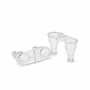 XZ <b>LAB</b> Sample Cup 2 Holes D11x31x19mm IP55 Protection for German TECO Coagulometer Disposable Plastic Cuvette Blood Coagulation - Product Image 5