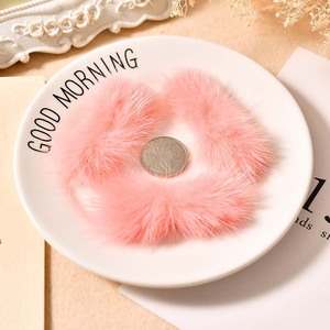 Mink Pom Pom Hair <b>Clip</b> 3x7cm <b>Bow</b> Tie Rabbit Fur DIY Accessory Daily Use - Product Image 1