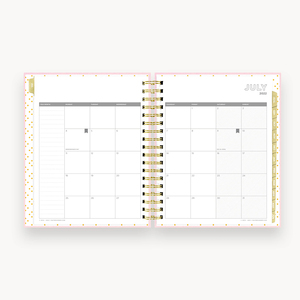 Cuaderno de diario semanal, Agenda con logotipo personalizado, rosa, estampado, A5, alambre - Product Image 3