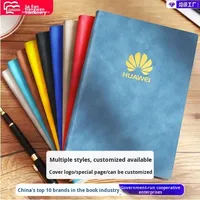 Cuaderno A5 grueso con logotipo personalizado, bloc de notas para reuniones de negocios, cuero PU tipo piel de oveja, encuadernado con hilo, 100 hojas, artículos de papelería para regalo.