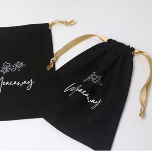 Wholesale Custom No Logo Printed Canvas Cotton Drawstring Shoe Gift <b>String</b> Bag Dust Bags Covers for Handbags - Product Image 3