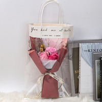 Bouquet de fleurs pour mariage, décoration de la maison, bouquet de roses artificielles en savon, cadeaux pour la Saint-Valentin 2025