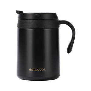 Mug de camping isotherme pour barbecue, tasse de voyage en métal à double paroi sous vide avec poignée et couvercle - Product Image 5