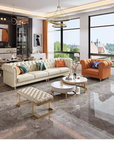 Sofa Ruang Tamu Modern Gaya Amerika, Mewah Ringan Napapi Pull Buckle, Kombinasi Sederhana untuk Apartemen Kecil, Terkenal di Internet