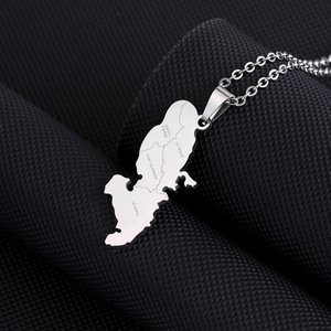 Collar Vintage <span class=keywords><strong>de</strong></span> Acero Inoxidable, Chapado en Oro Brillante, Colgante con Mapa <span class=keywords><strong>de</strong></span> la <span class=keywords><strong>Isla</strong></span> <span class=keywords><strong>de</strong></span> Martinica, Regalo Cristiano <span class=keywords><strong>de</strong></span> Moda para Bodas - Product Image 5