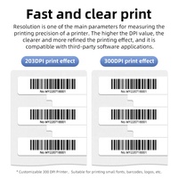 Impresora de Etiquetas RFID UHF de Escritorio, 203DPI/300DPI, Impresora de Etiquetas de Códigos de Barras por Transferencia Térmica con Interfaz USB y SDK Gratuito