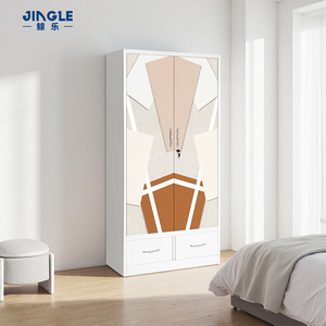 Armoire en acier à prix avantageux, armoire à portes battantes pour le rangement des vêtements, armoire pour enfants avec tiroirs pour la chambre à coucher - Product Image 2