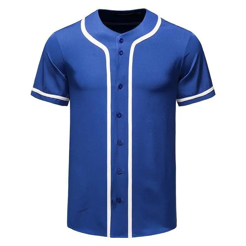 Großhandel Blank Free Design Baseball Wear Benutzer definierte 100% Polyester American Button Down Baseball Jersey